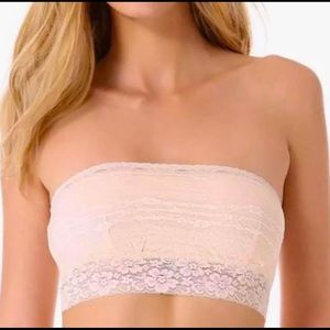 NWT! Intimately Free People lace bandeau strapless bra in soft p…